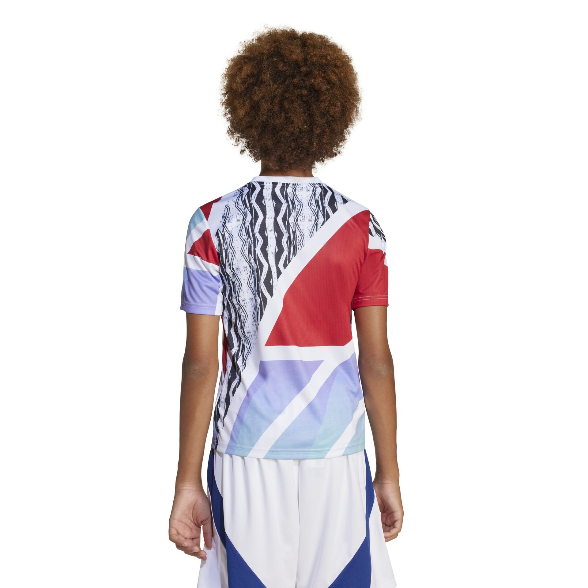 JE7565_4_APPAREL_On Model_Back View_white Maglia Pre Match ARSENAL FC 24/25 Junior