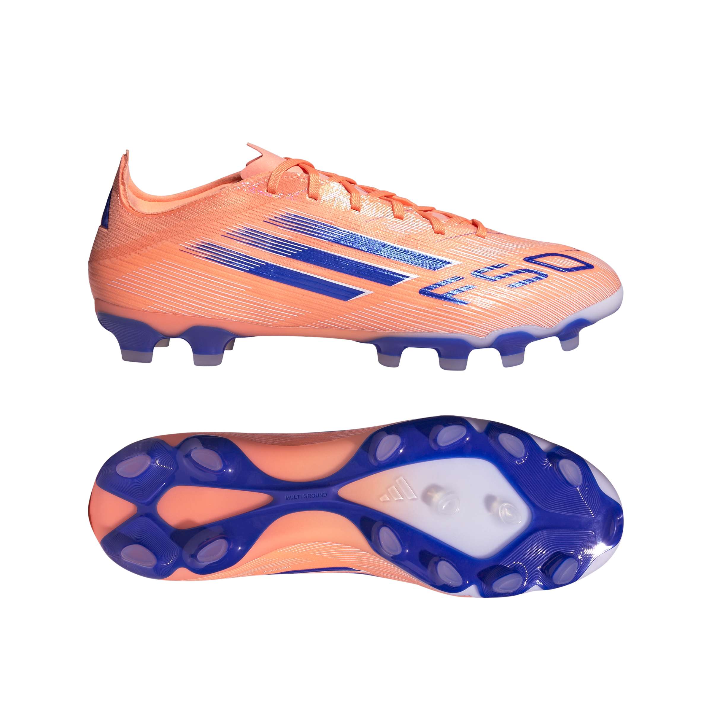 JH7679_11_FOOTWEAR_Photography_Side Lateral Bottom View_white Scarpe calcio ADIDAS F50 PRO FG Beaora