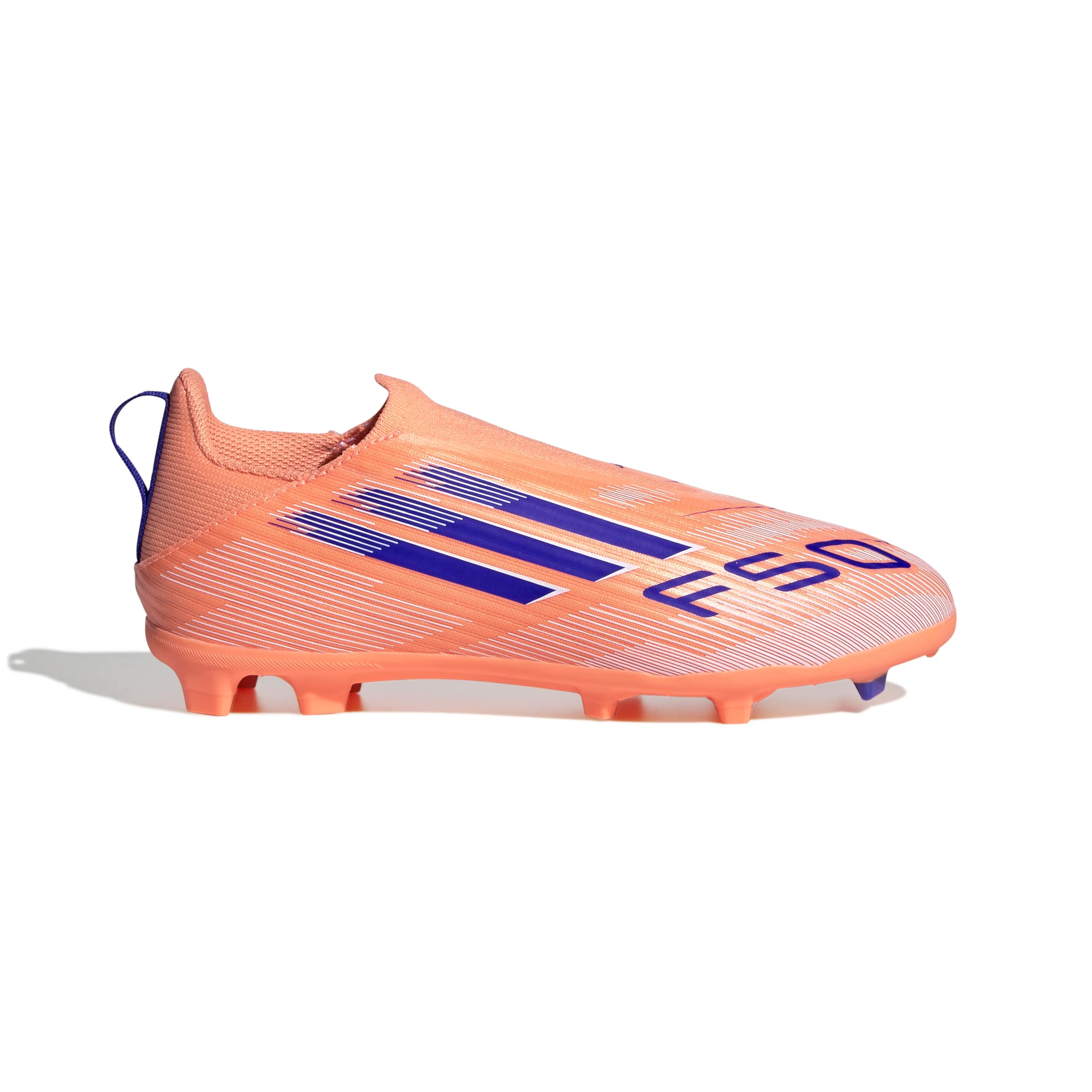 JH7742_1_FOOTWEAR_Photography_Side Lateral Center View_white Scarpa calcio ADIDAS F50 LEAGUE LL FG/MG Junior Beaora