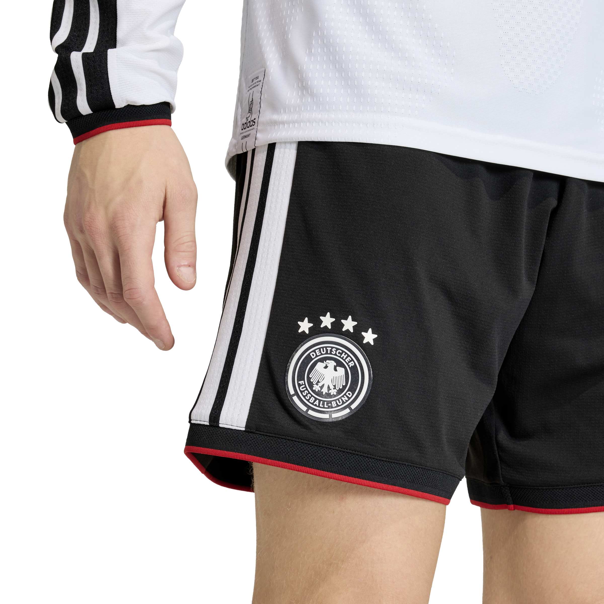 JN2073_5_APPAREL_On Model_Detail View 1_white ADIDAS Short Home 26 GERMANIA