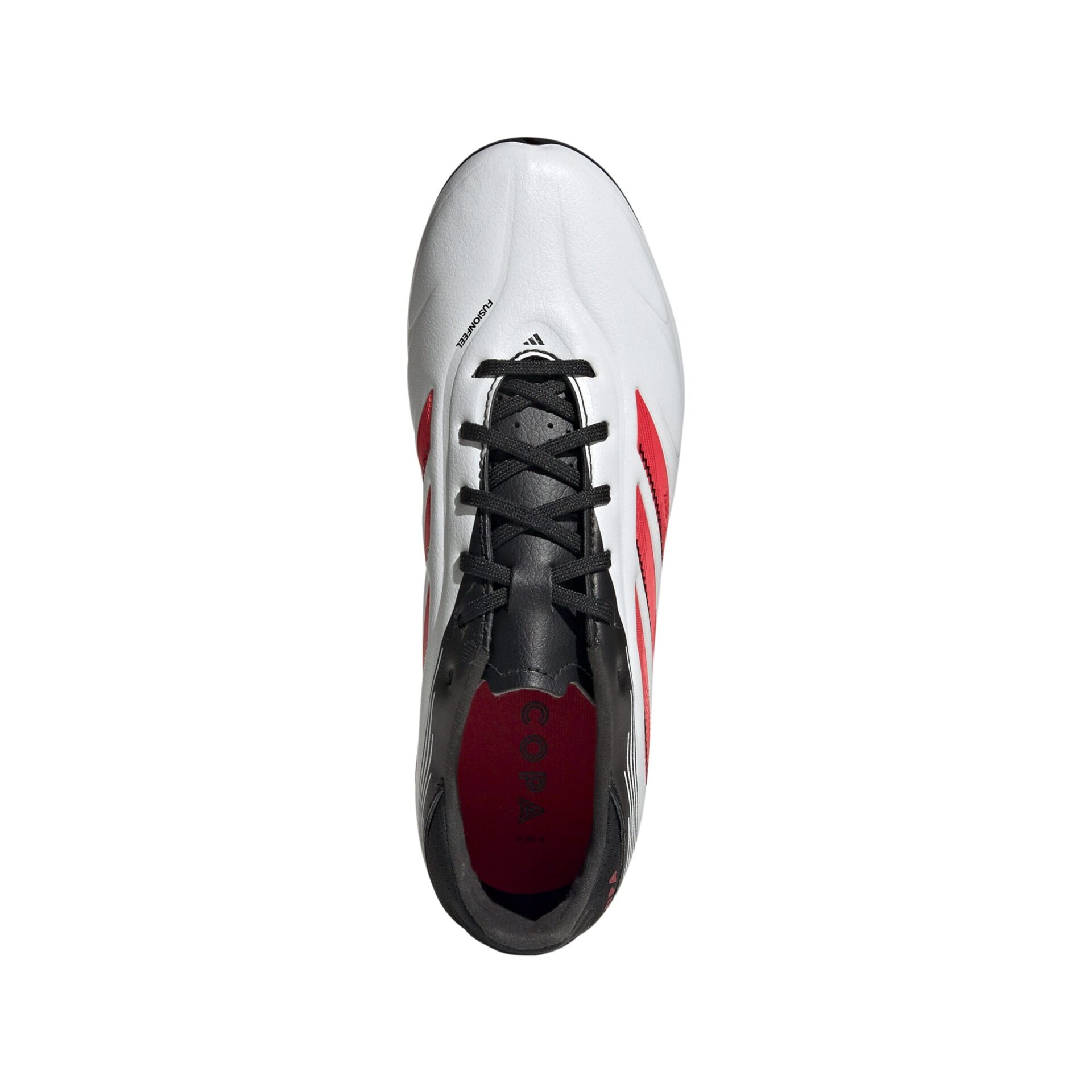 JP7265_2_FOOTWEAR_Photography_Top Portrait View_white SCARPE calcio COPA PURE 3 LEAGUE MG Junior