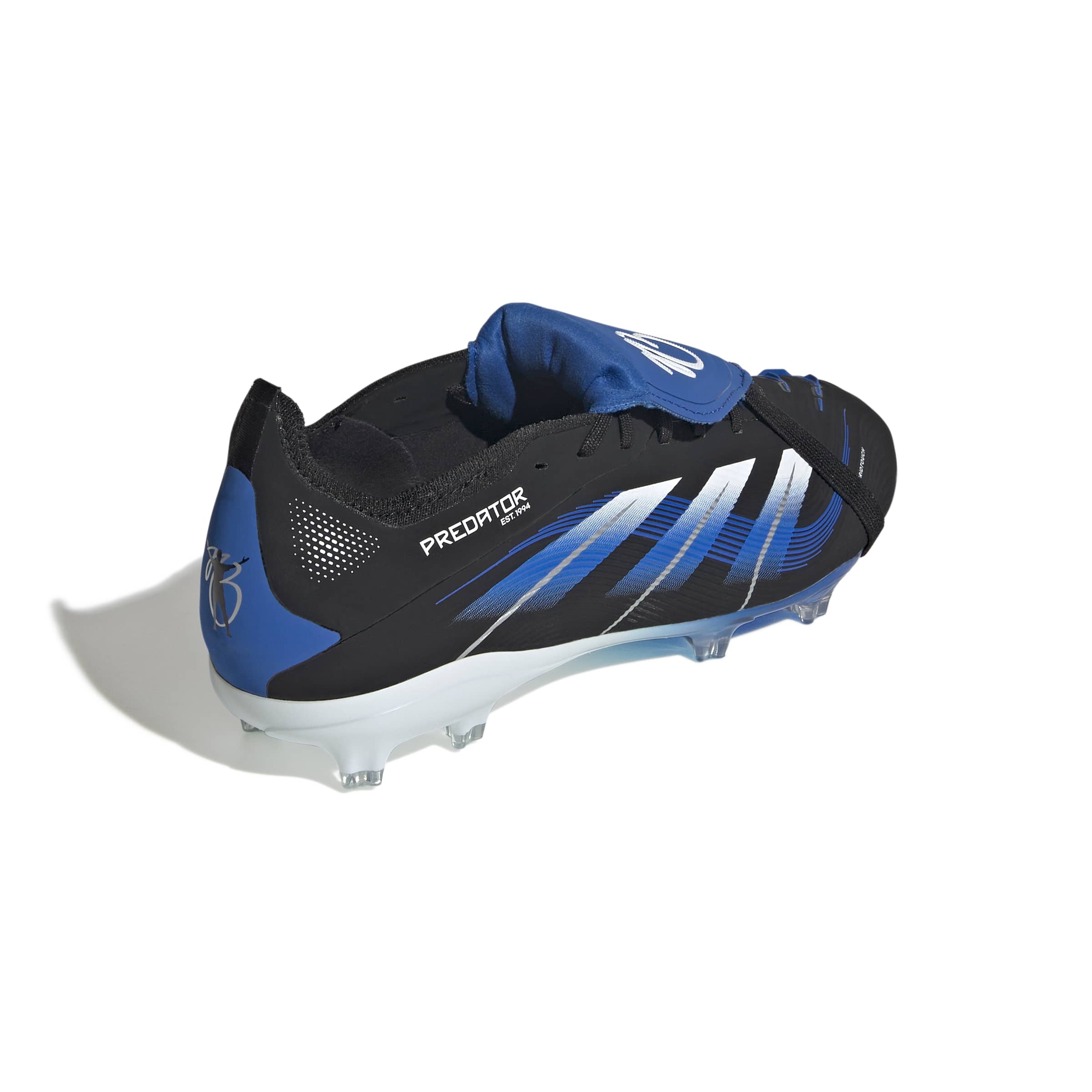JR1754_6_FOOTWEAR_Photography_Back Lateral Top View_white Scarpe calcio ADIDAS PREDATOR ELITE FT FG BELLINGHAM Junior