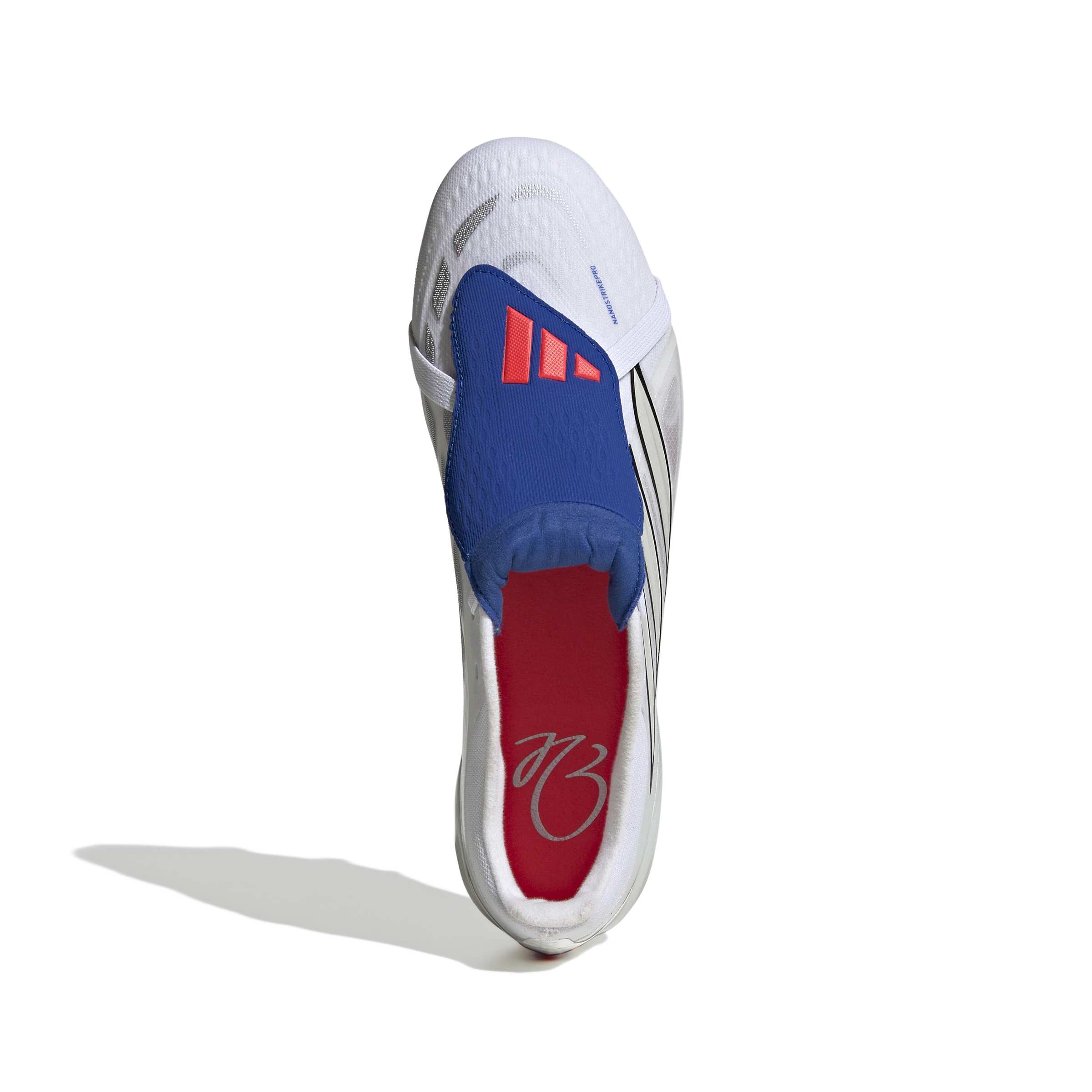 JR3322_2_FOOTWEAR_Photography_Top Portrait View_white Scarpe calcio ADIDAS PREDATOR PRO FT FG Bianco Blu