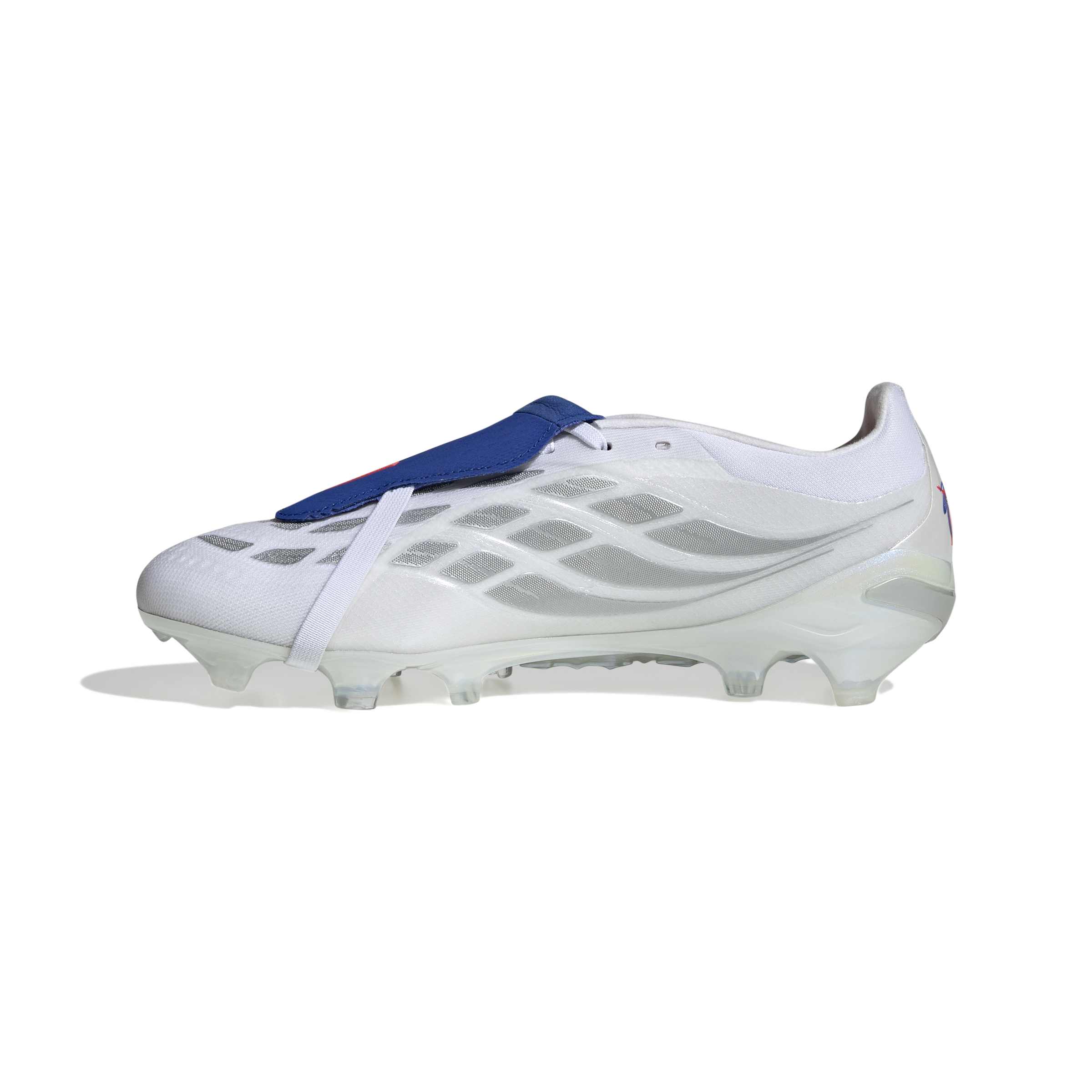JR3322_4_FOOTWEAR_Photography_Side Medial Center View_white Scarpe calcio ADIDAS PREDATOR PRO FT FG Bianco Blu
