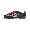 JR3332_4_FOOTWEAR_Photography_Side Medial Center View_white Scarpe calcio ADIDAS PREDATOR ELITE FT FG Junior Black White Lucid Red