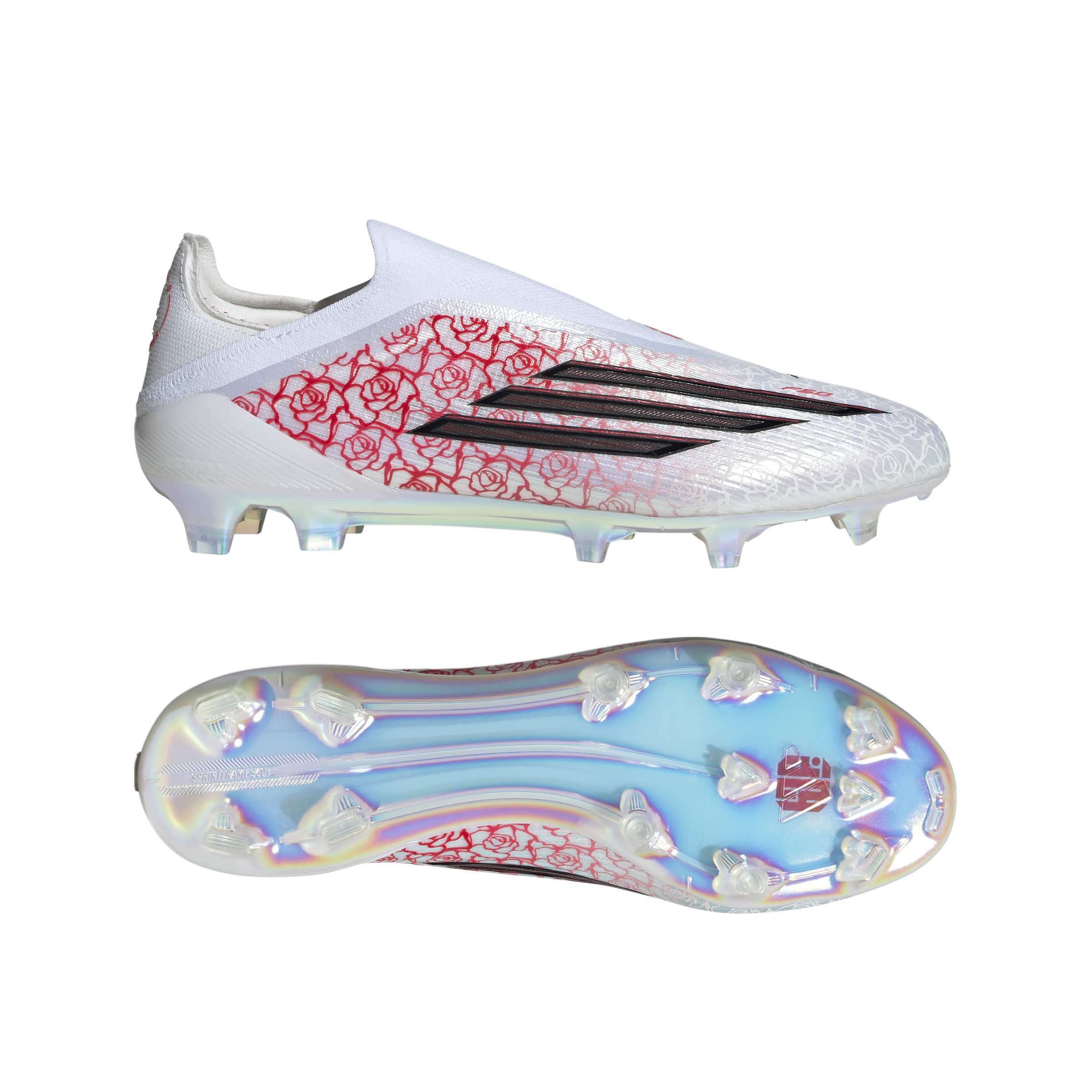 JR4441_11_FOOTWEAR_Photography_Side Lateral Bottom View_white Scarpe calcio ADIDAS F50 ELITE FG