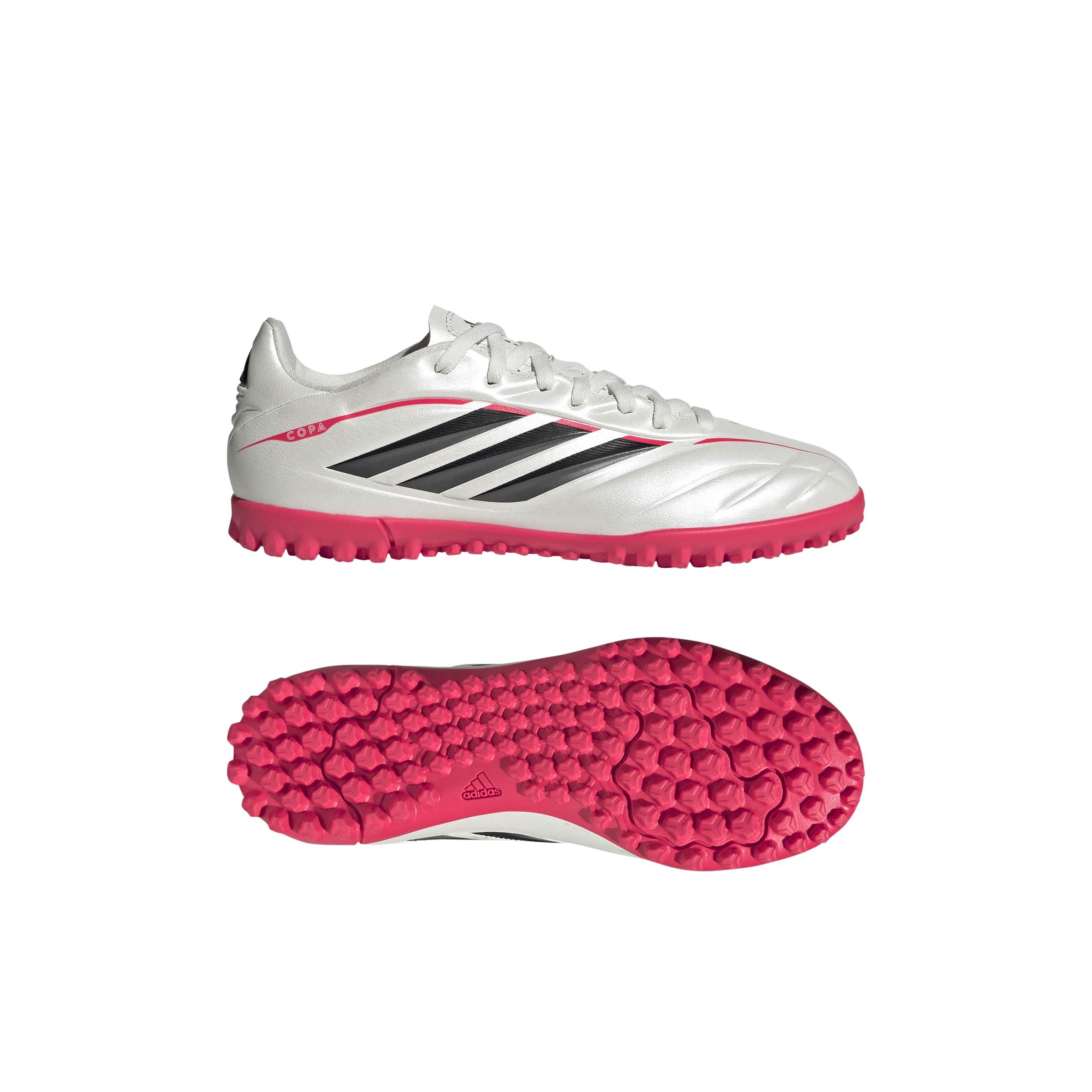 JR6194_11_FOOTWEAR_Photography_Side Lateral Bottom View_white SCARPE calcio COPA PURE IV CLUB Junior