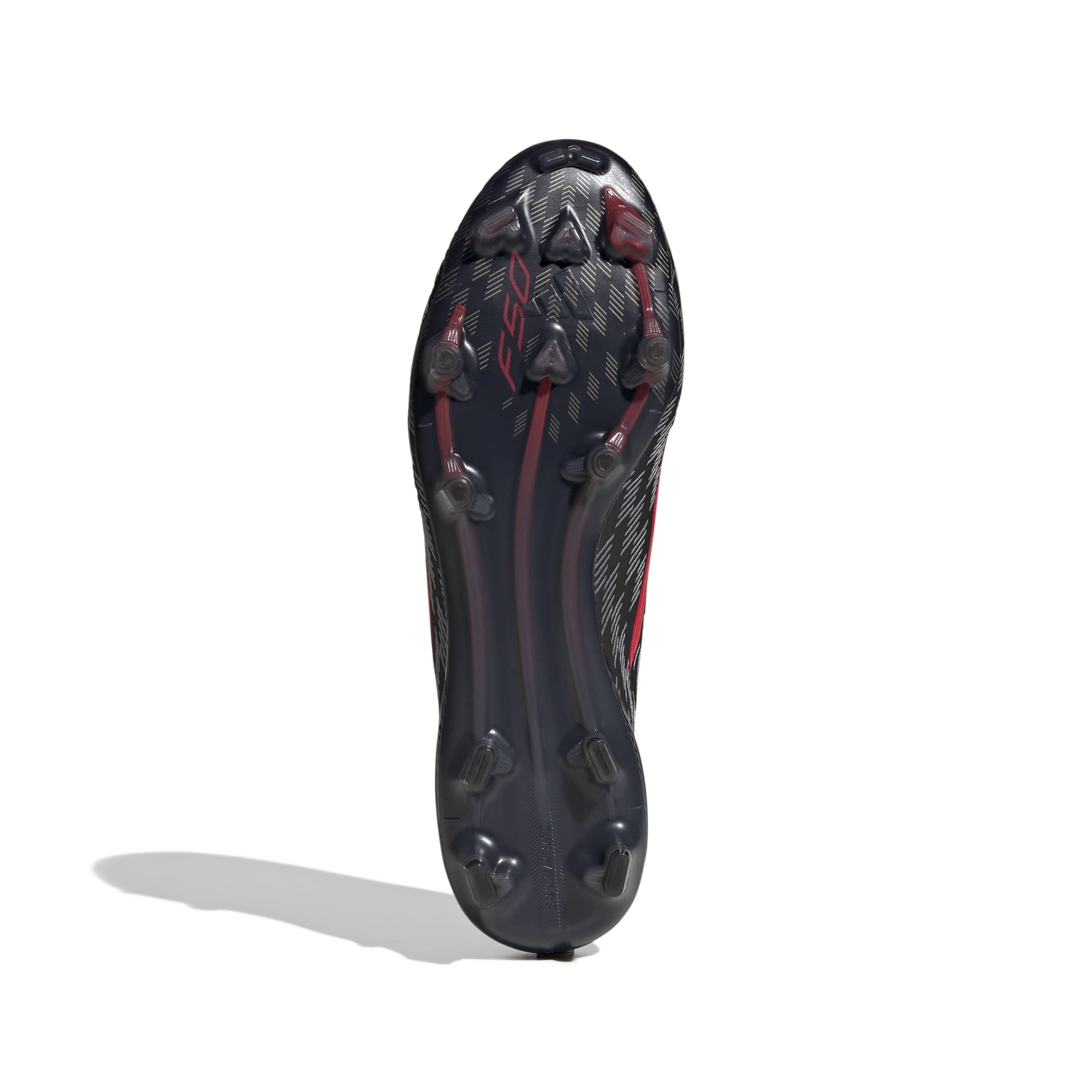 JR6460_3_FOOTWEAR_Photography_Bottom View_white Scarpe calcio ADIDAS F50 ELITE LL FG Black Lucid Red