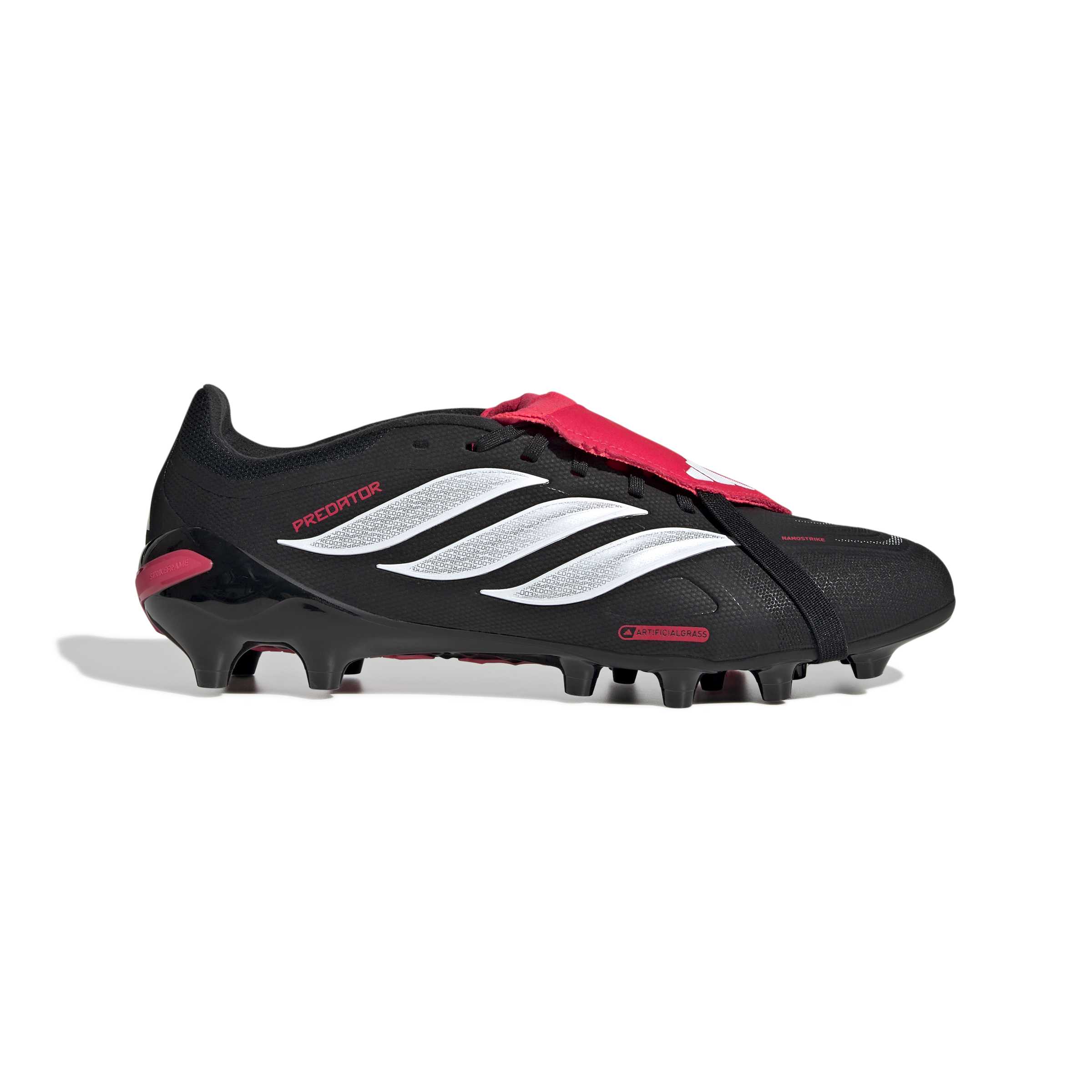 JR7900_1_FOOTWEAR_Photography_Side Lateral Center View_white Scarpe calcio ADIDAS PREDATOR League FT AG Black White Lucid Red