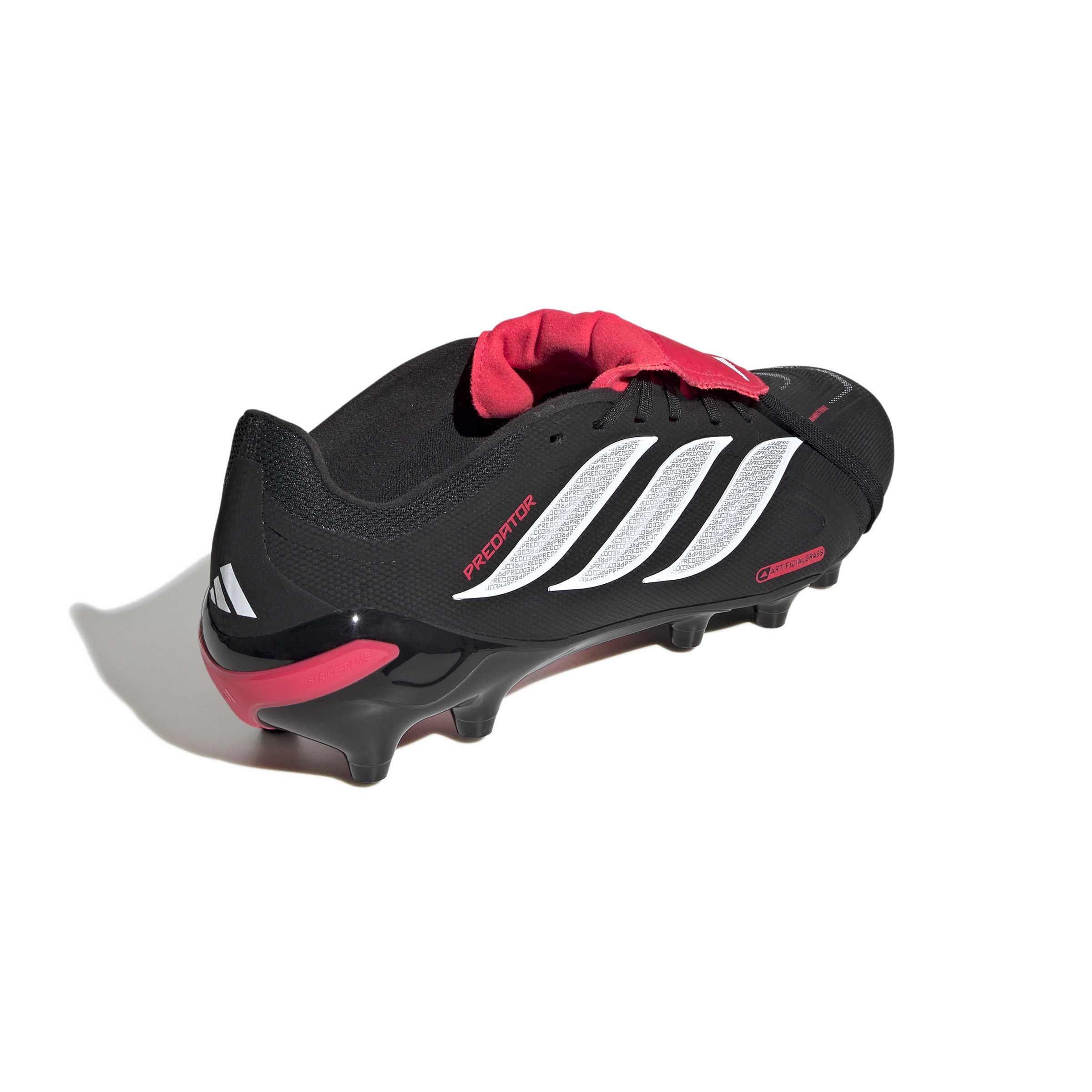 JR7900_6_FOOTWEAR_Photography_Back Lateral Top View_white Scarpe calcio ADIDAS PREDATOR League FT AG Black White Lucid Red