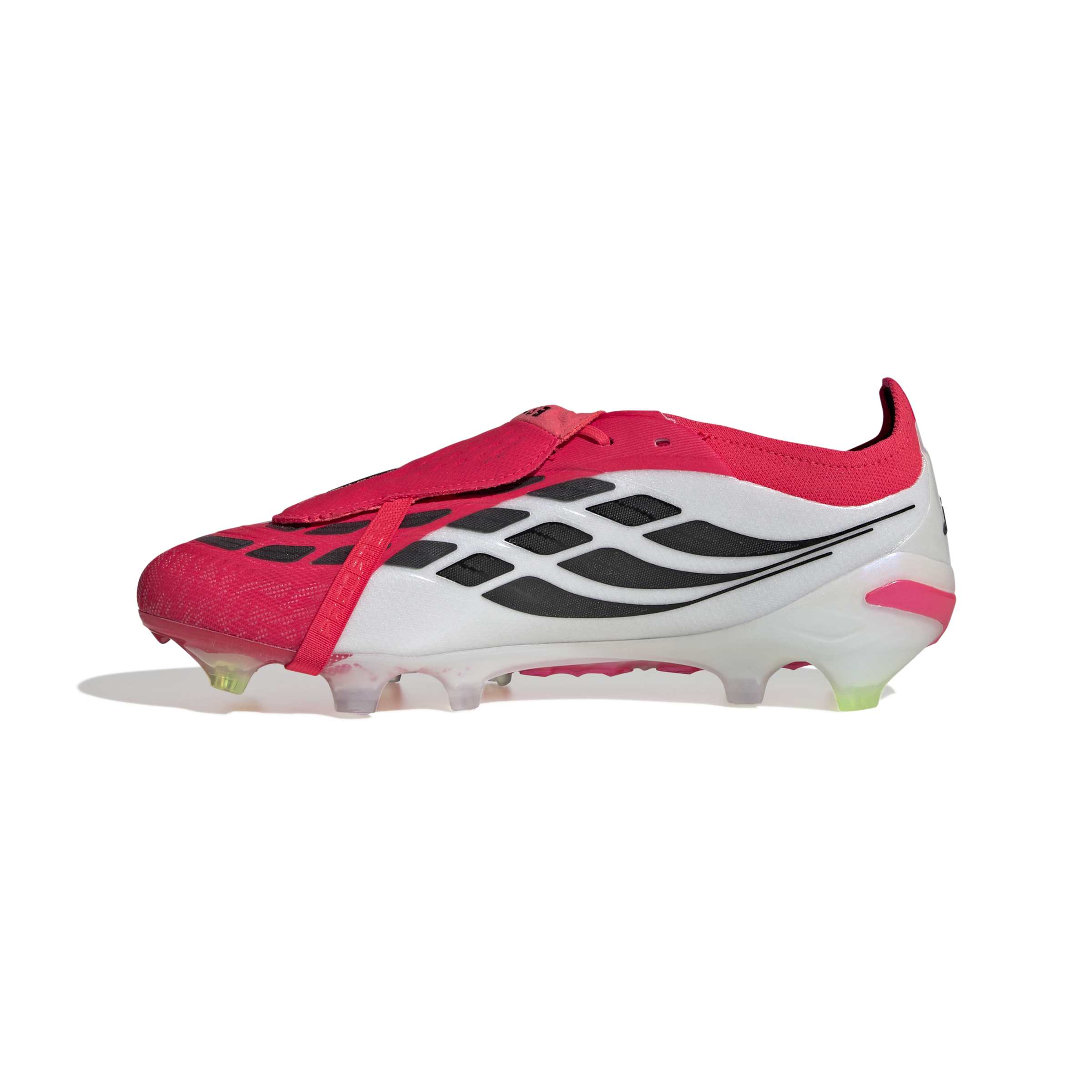 JS0380_4_FOOTWEAR_Photography_Side Medial Center View_white Scarpe calcio ADIDAS PREDATOR ELITE FT FG Lucid Red White Black