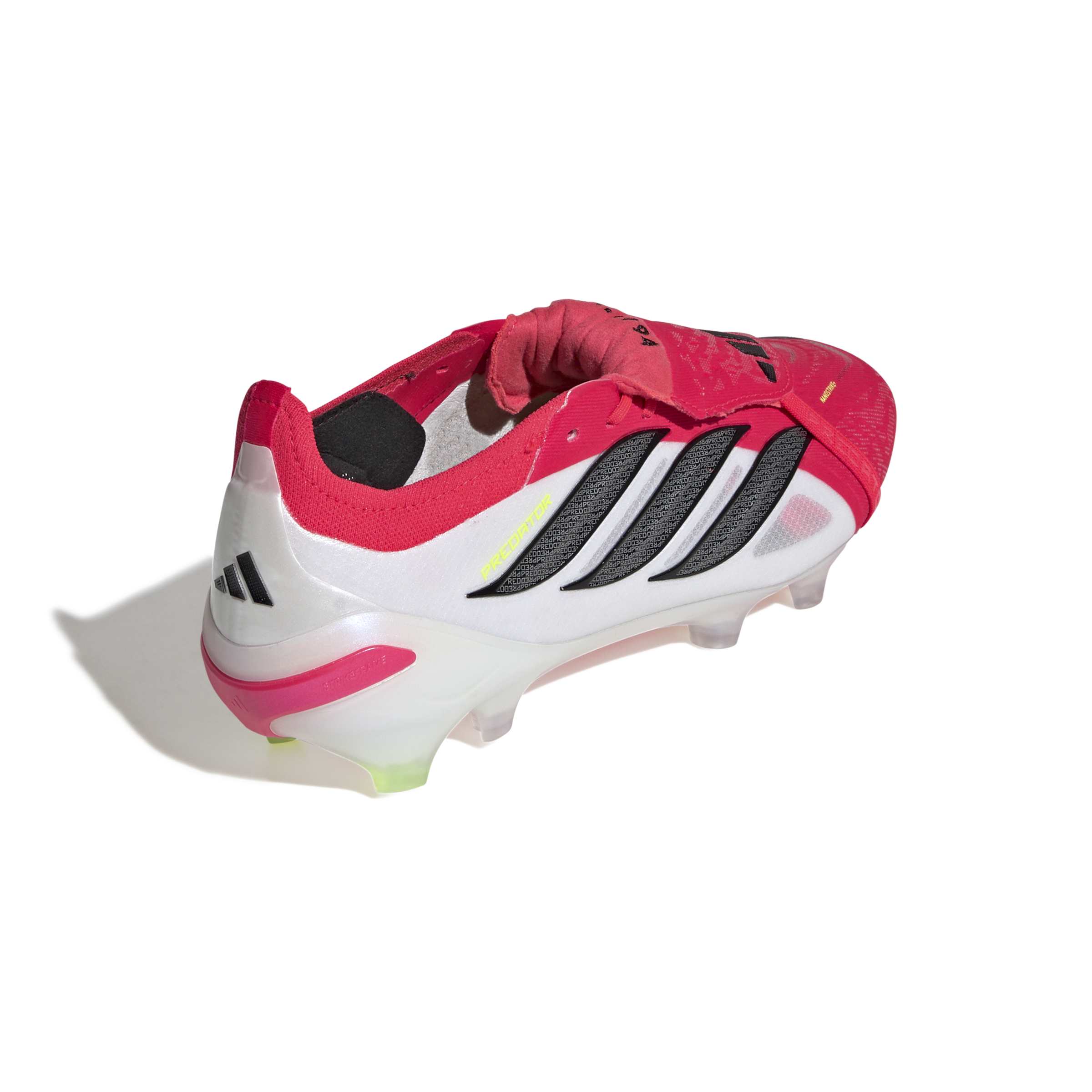 JS0380_6_FOOTWEAR_Photography_Back Lateral Top View_white Scarpe calcio ADIDAS PREDATOR ELITE FT FG Lucid Red White Black