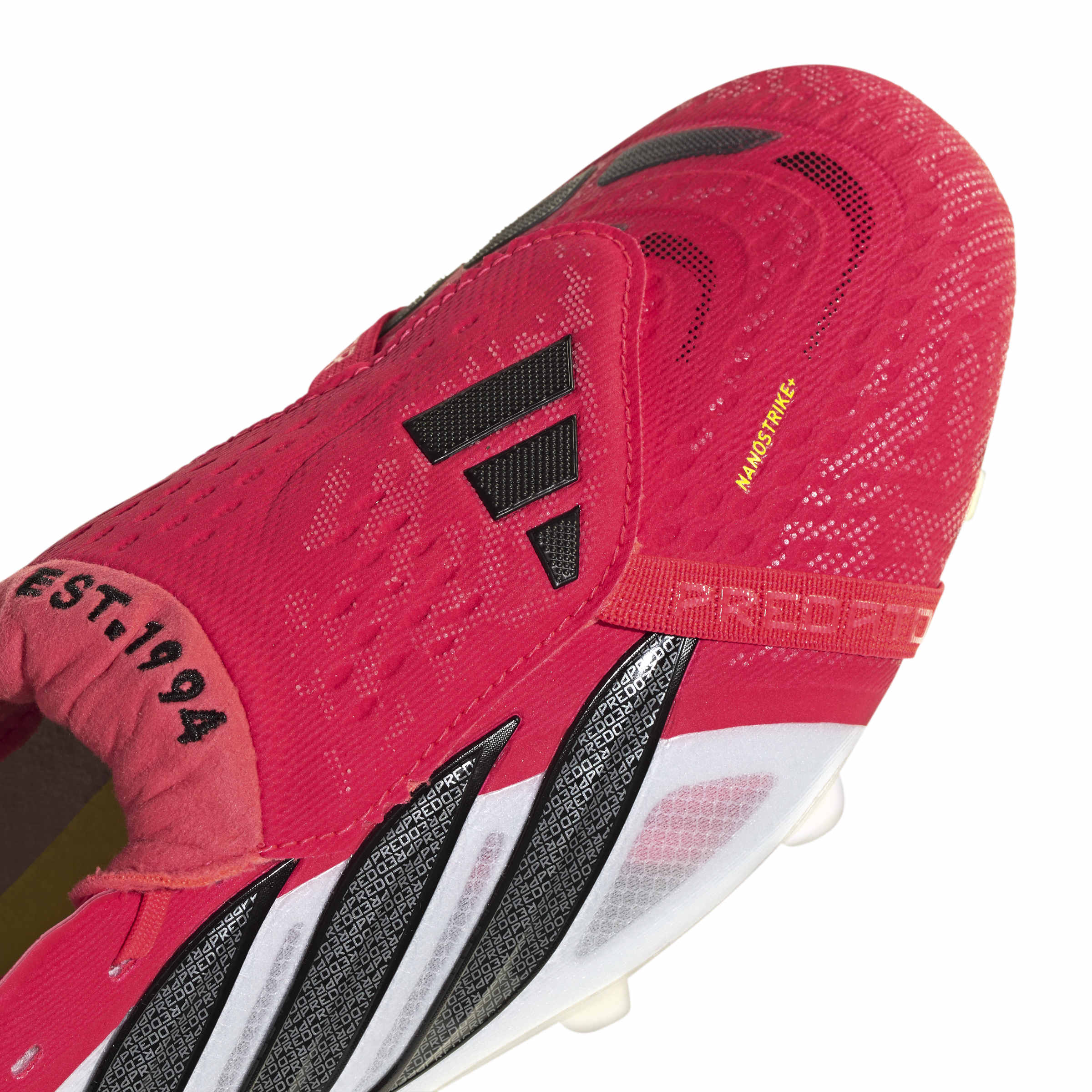 JS0380_7_FOOTWEAR_Photography_Detail View 1_white Scarpe calcio ADIDAS PREDATOR ELITE FT FG Lucid Red White Black