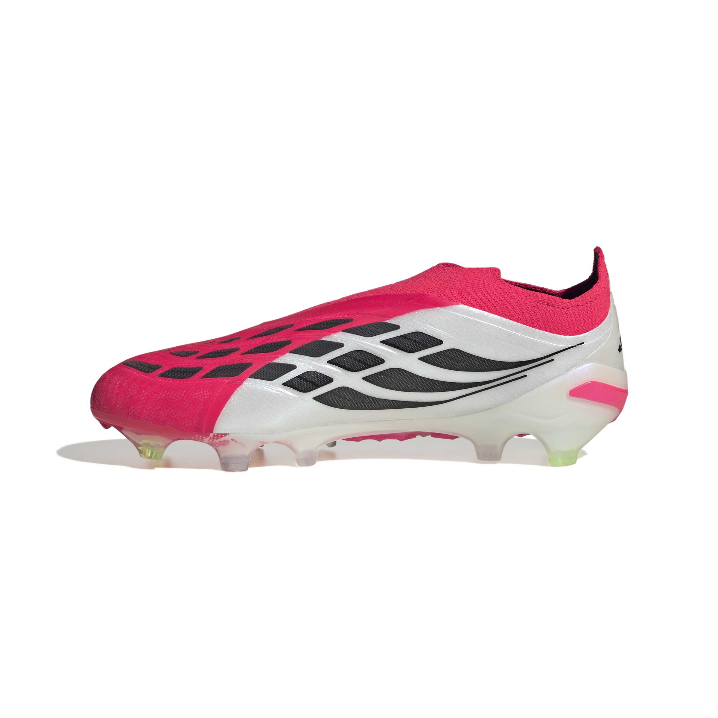 JS0407_4_FOOTWEAR_Photography_Side Medial Center View_white Scarpe calcio ADIDAS PREDATOR ELITE LL FG Lucid Red