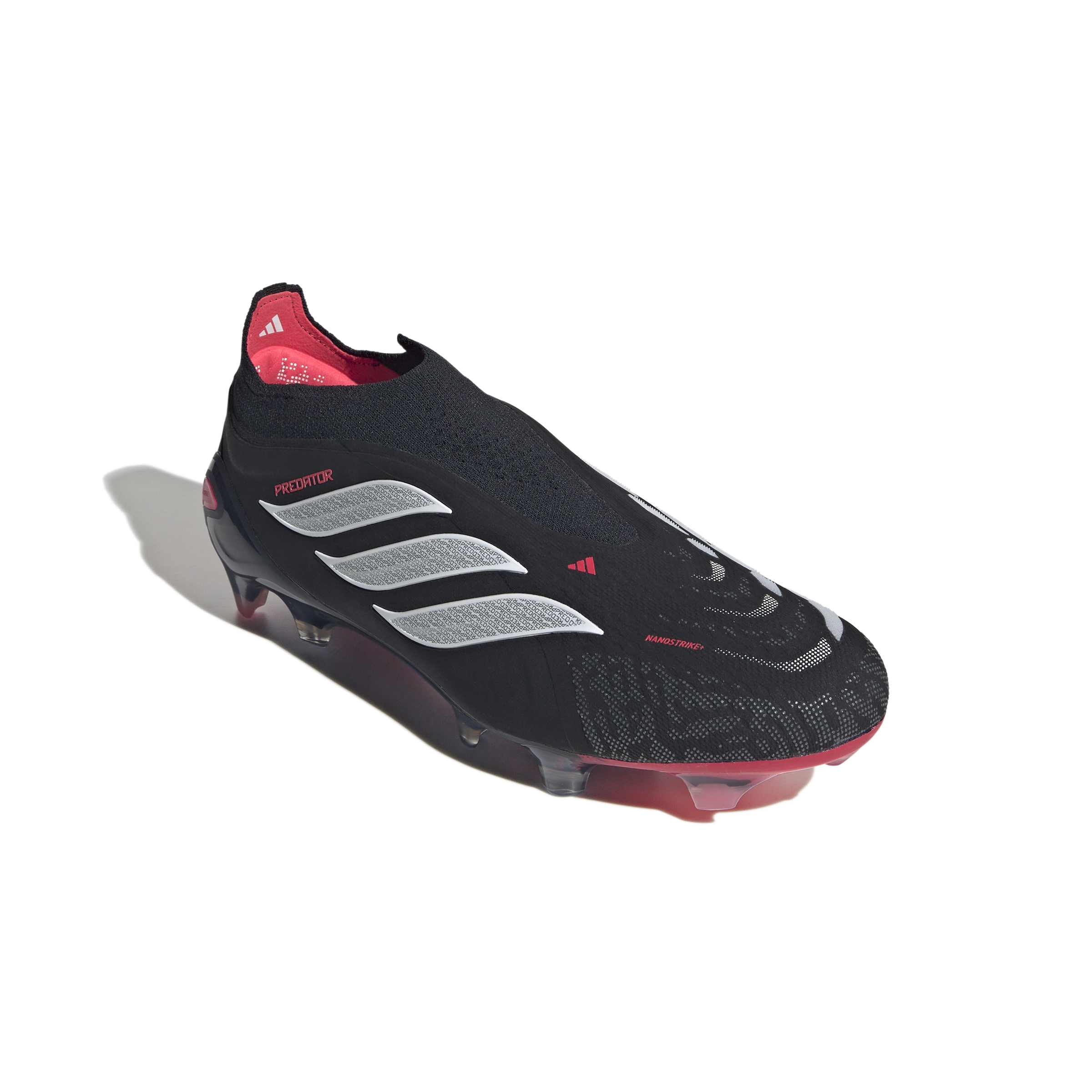 JS0408_5_FOOTWEAR_Photography_Front Lateral Top View_white Scarpe calcio ADIDAS PREDATOR ELITE LL FG Black White Lucid Red