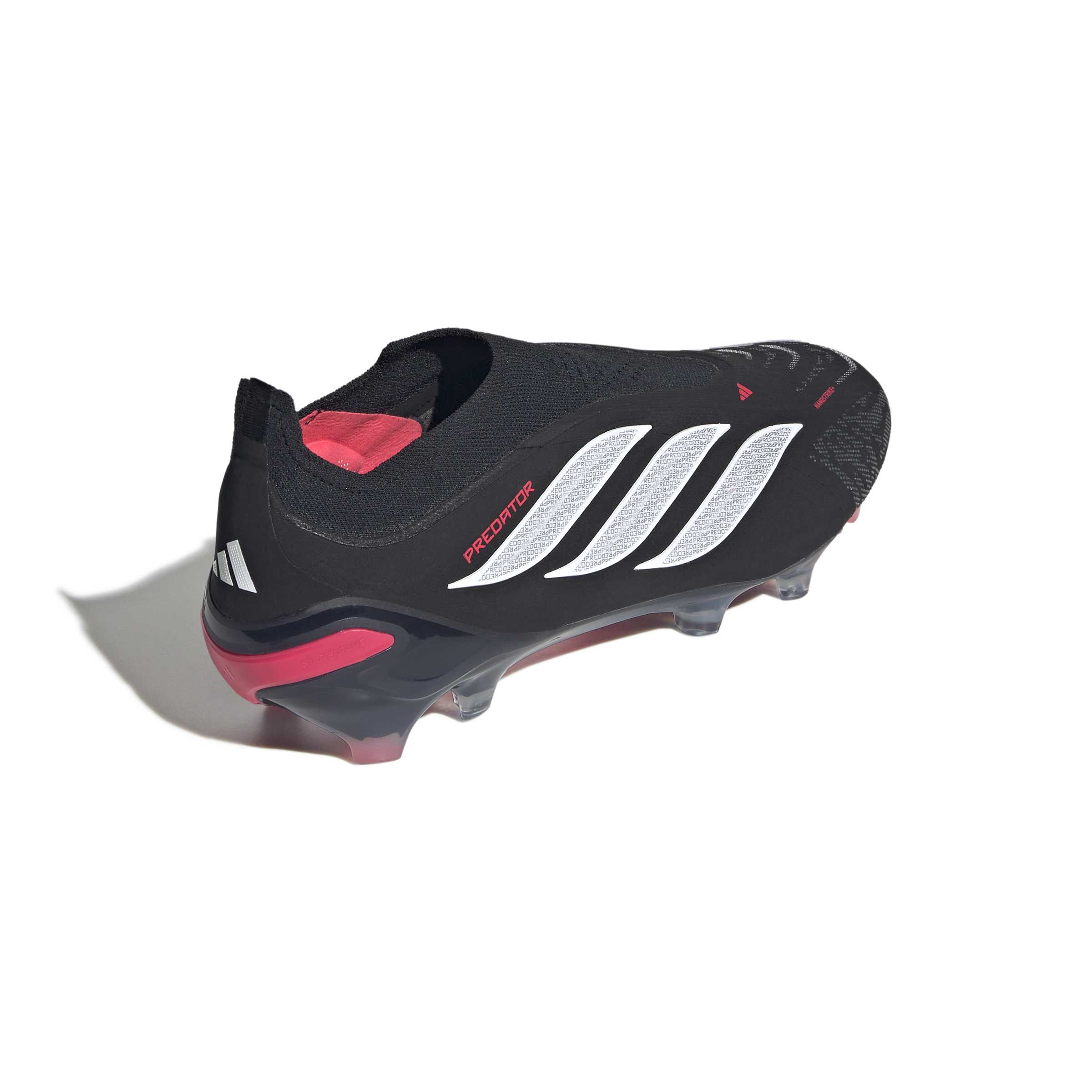 JS0408_6_FOOTWEAR_Photography_Back Lateral Top View_white Scarpe calcio ADIDAS PREDATOR ELITE LL FG Black White Lucid Red