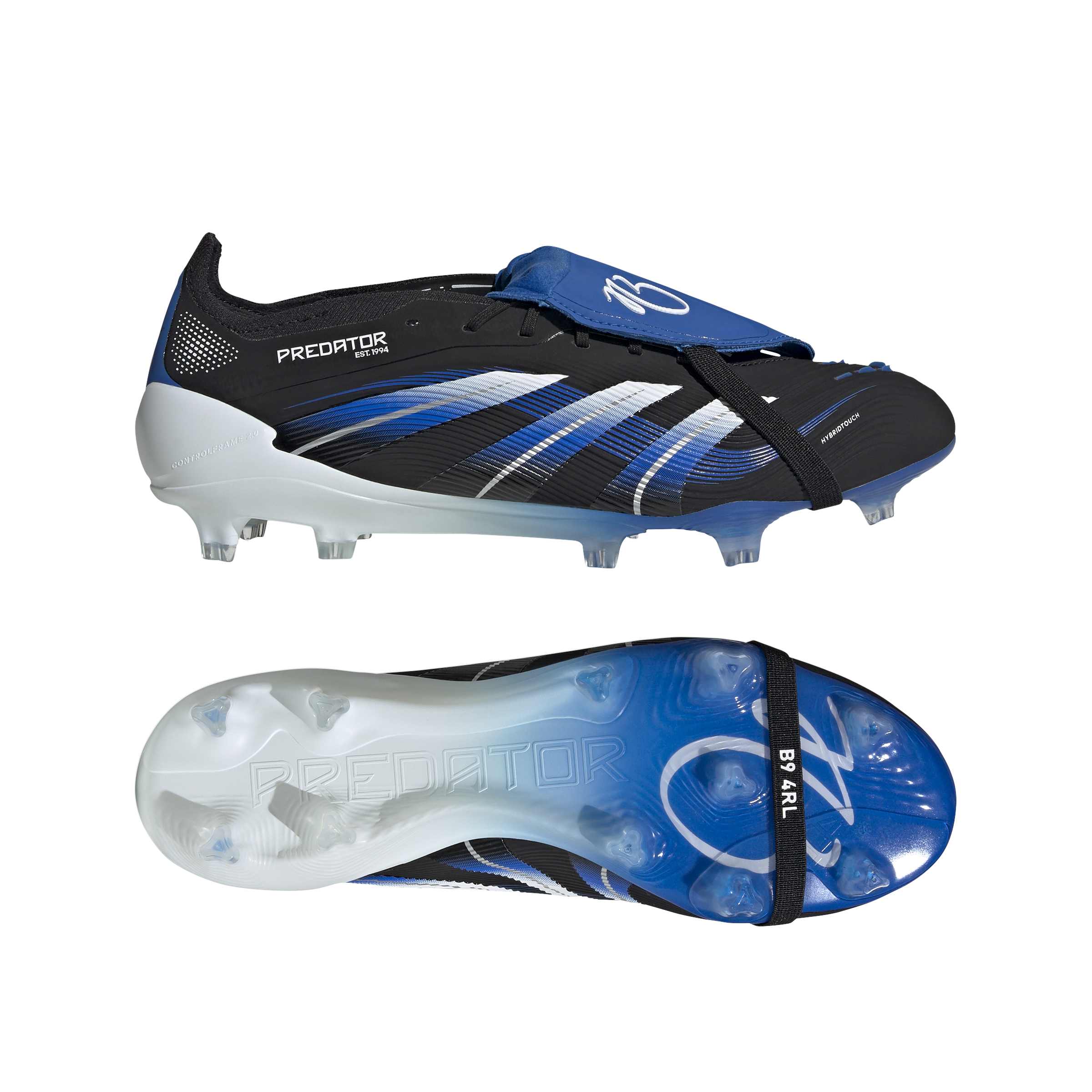 JS3106_11_FOOTWEAR_Photography_Side Lateral Bottom View_white Scarpe calcio ADIDAS PREDATOR ELITE FT FG BELLINGHAM