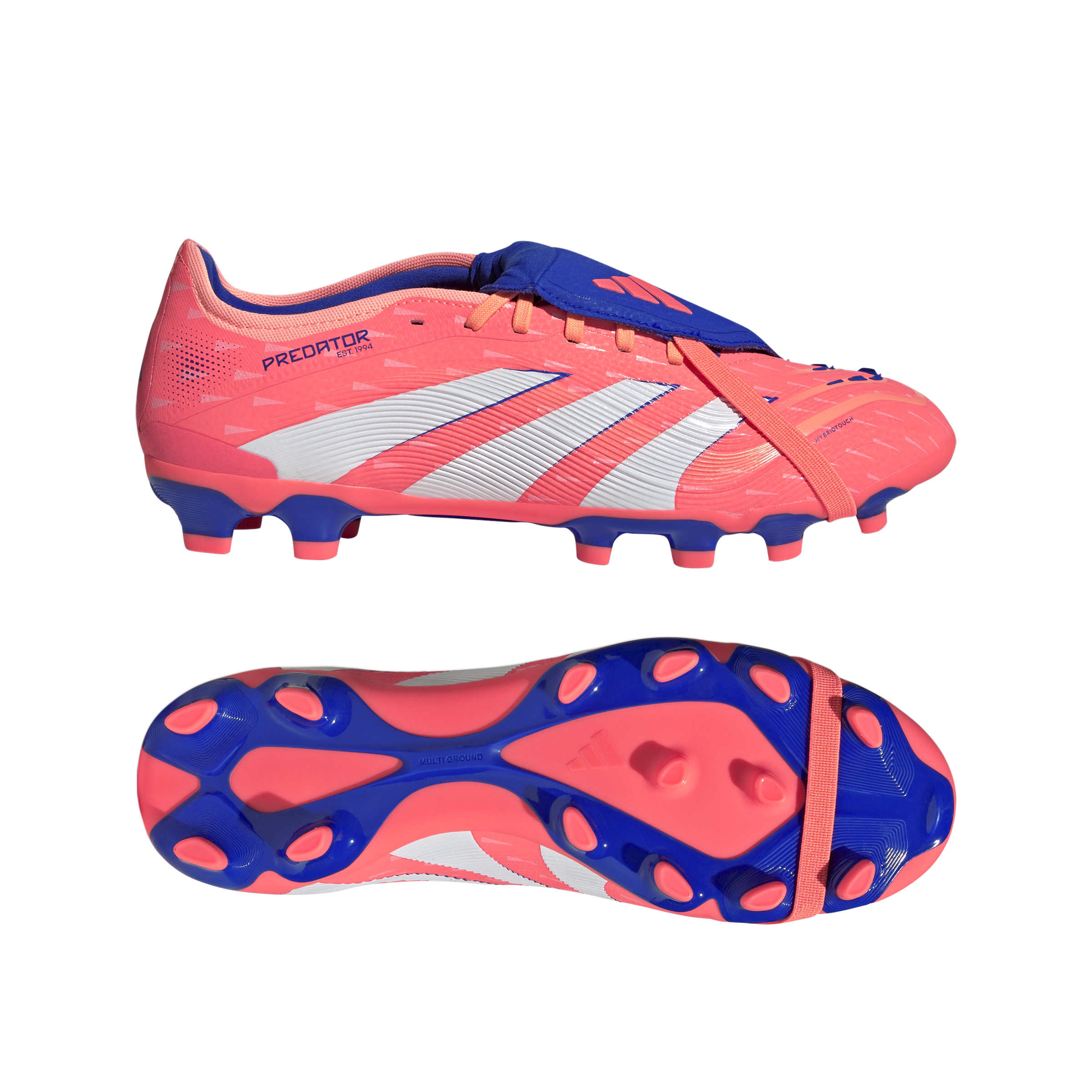 JS4075_11_FOOTWEAR_Photography_Side Lateral Bottom View_white Scarpe calcio ADIDAS PREDATOR PRO FT MG Coral