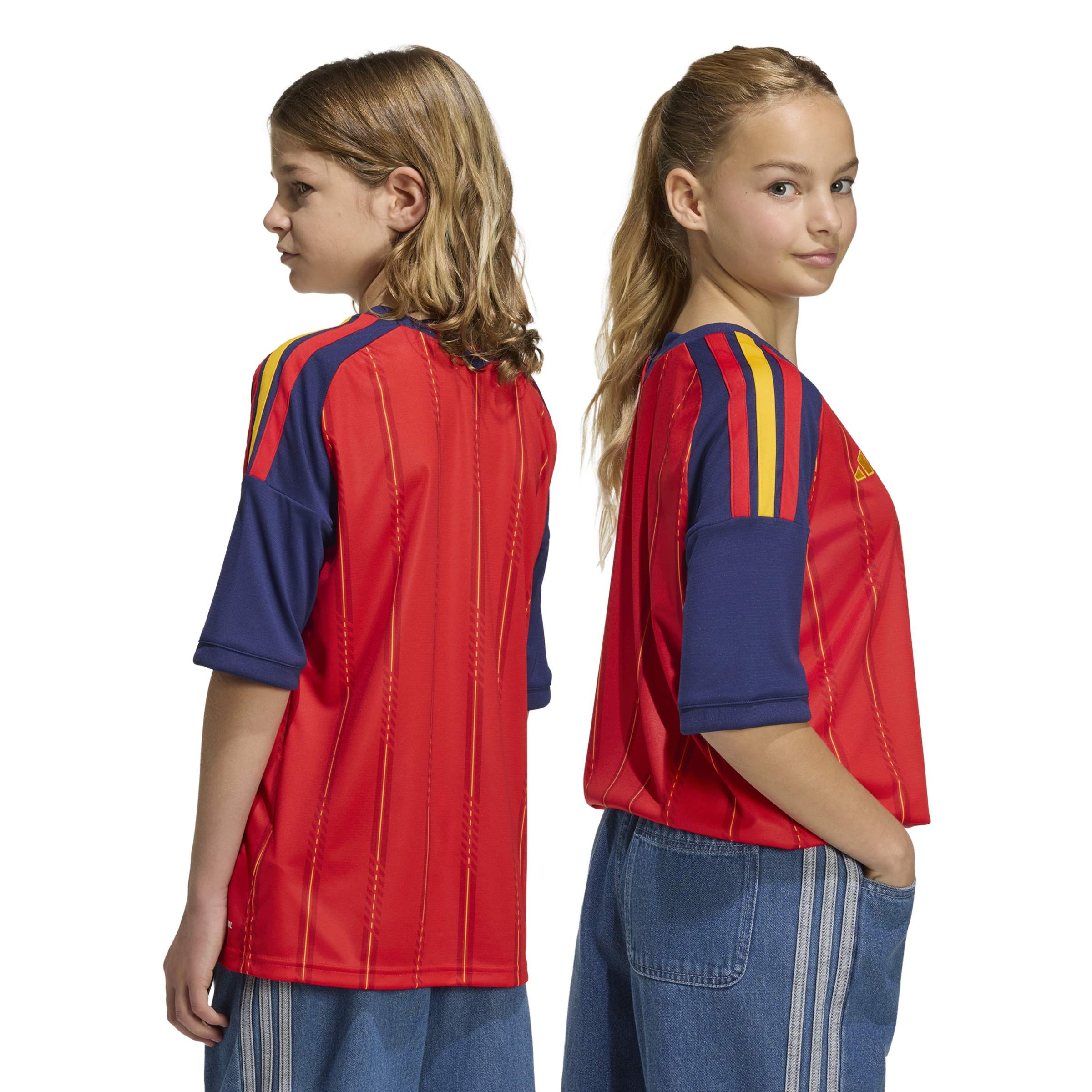 JZ5757_8_APPAREL_On Model_Standard Unisex Back View_white ADIDAS Maglia Home SPAGNA 26 Junior