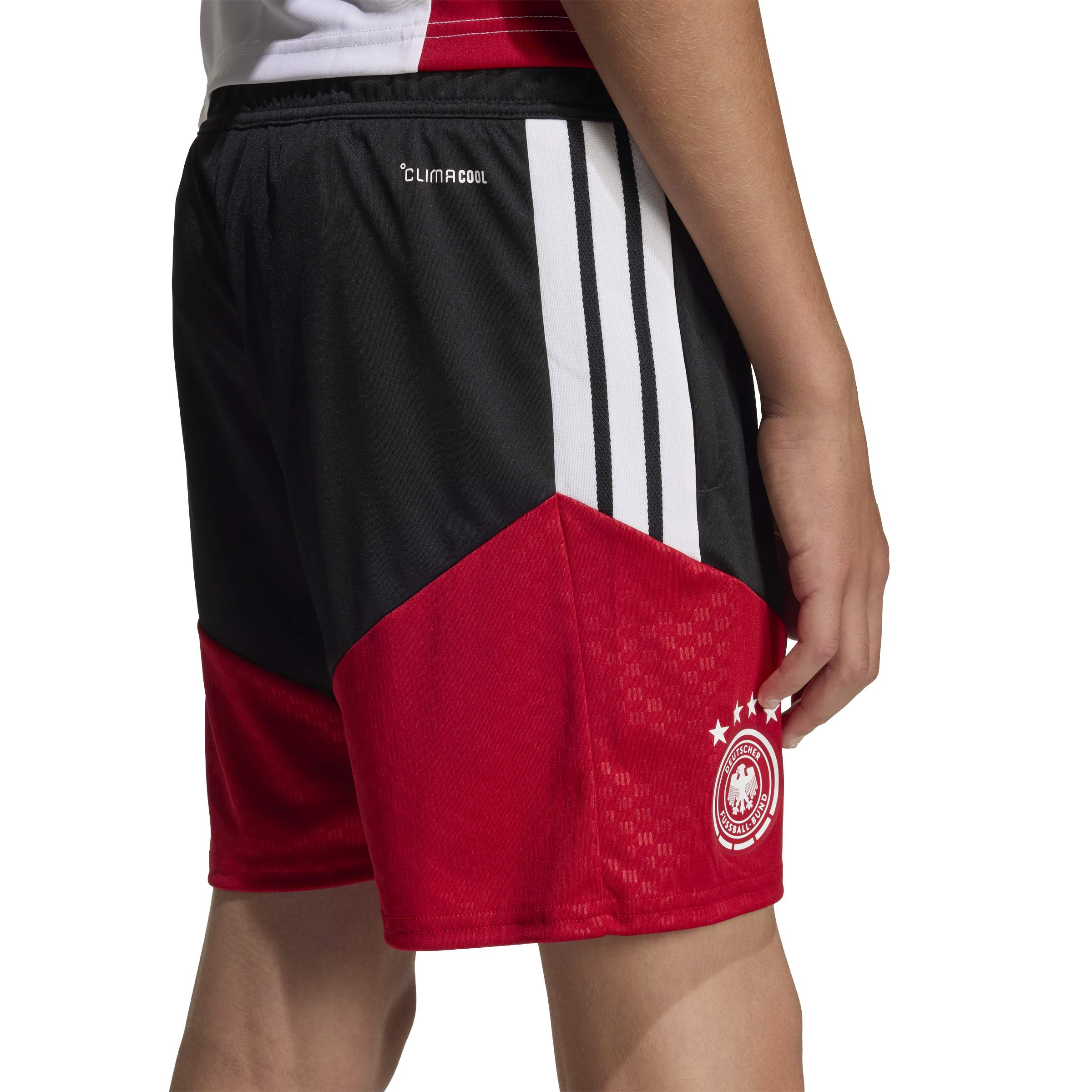 KB4466_6_APPAREL_On Model_Detail View 2_white ADIDAS Short Allenamento GERMANIA 26 Junior