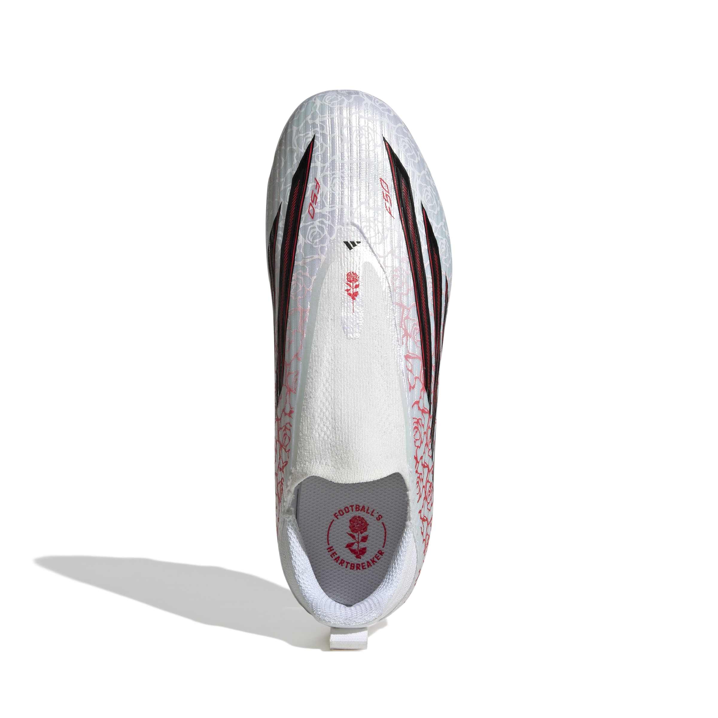 KJ3780_2_FOOTWEAR_Photography_Top Portrait View_white Scarpa calcio ADIDAS F50 LEAGUE LL FG/MG Junior