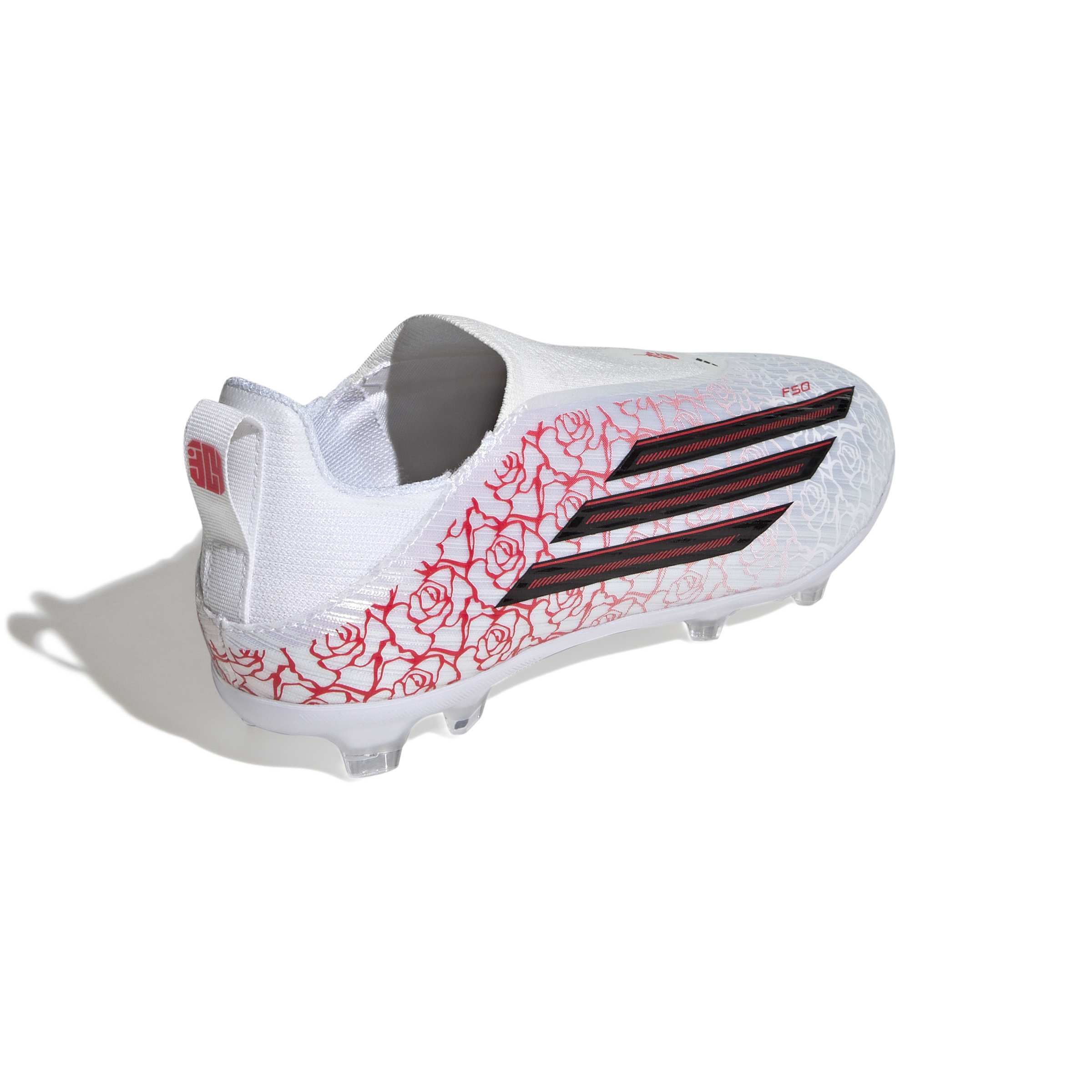 KJ3780_6_FOOTWEAR_Photography_Back Lateral Top View_white Scarpa calcio ADIDAS F50 LEAGUE LL FG/MG Junior