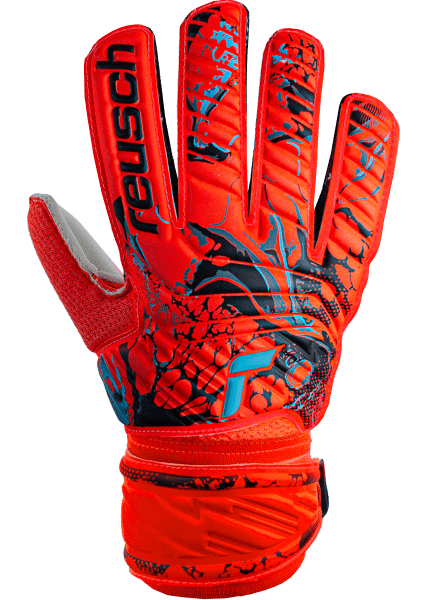 Reusch Attrakt Grip Junior 5372815 3334 black red front Guanto portiere ATTRAKT GRIP REUSCH Junior