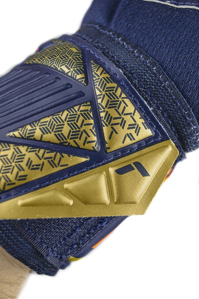 Reusch Attrakt Grip Junior 5472815 4410 4410 3 Guanto portiere ATTRAKT GRIP REUSCH Junior Blue Gold
