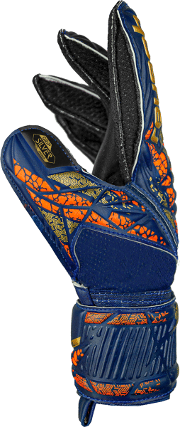 Reusch Attrakt Silver Junior 5472215 4411 4411 s Guanto portiere ATTRAKT SILVER JUNIOR REUSCH Blue Gold
