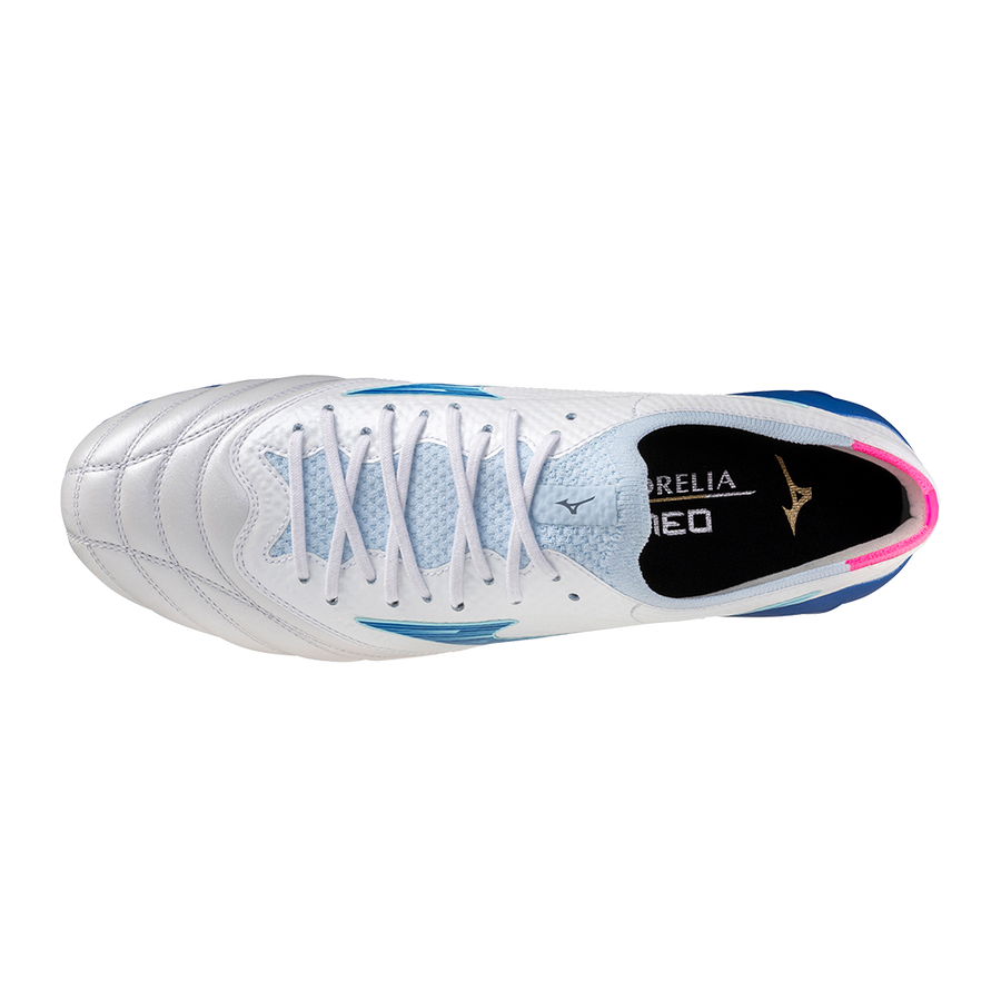 SCARPE calcio MIZUNO MORELIA NEO IV BETA ELITE MD White Turquoise Pink