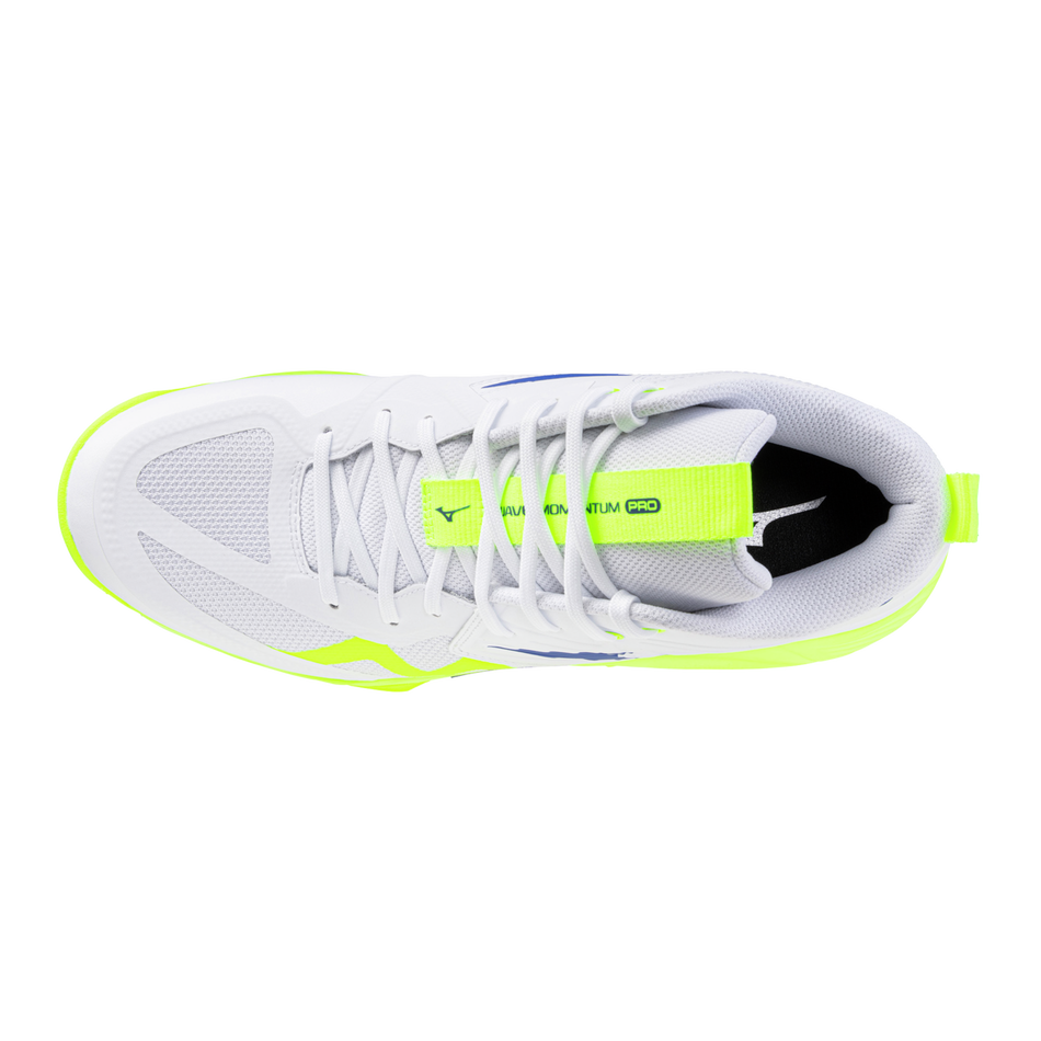 SH_V1GA254539_04 Scarpa Volley WAVE MOMENTUM PRO MID Mizuno White/Lightning Yellow