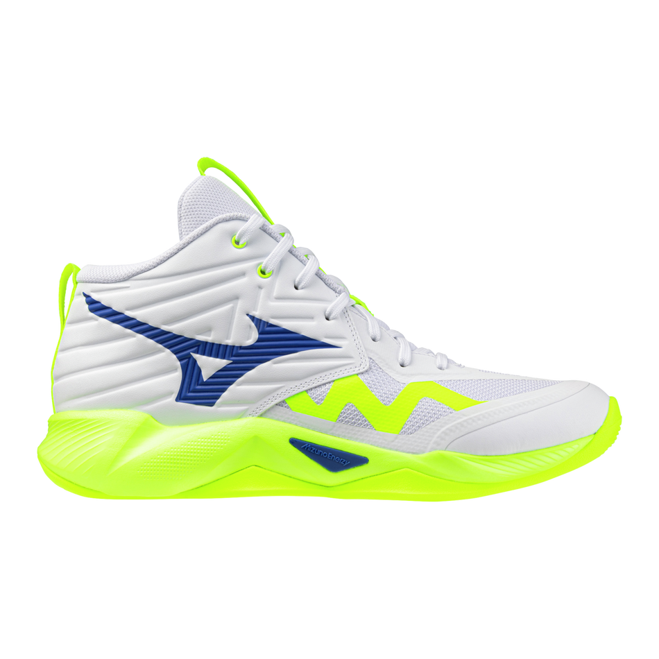 SH_V1GA254539_11 Scarpa Volley WAVE MOMENTUM PRO MID Mizuno White/Lightning Yellow