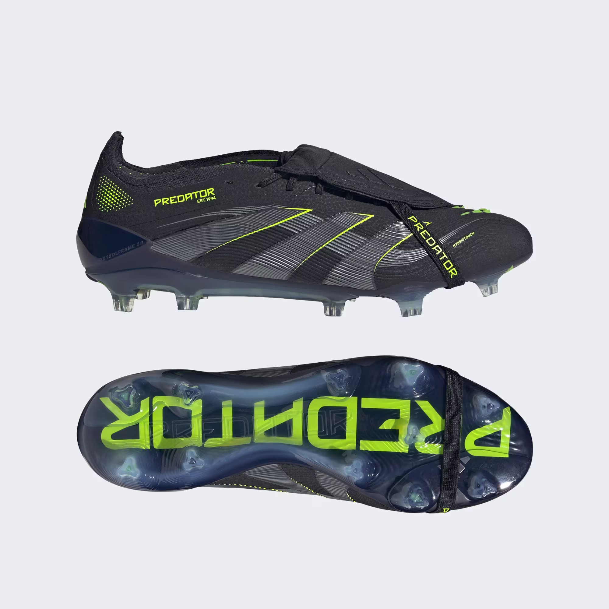 Scarpe calcio ADIDAS PREDATOR ELITE FT FG Black Carbon Lemon