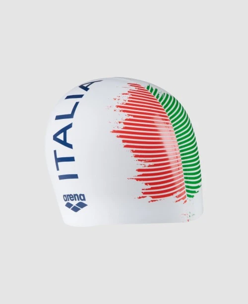 Cuffia nuoto ITALIA Silicone CAP ARENA bianca