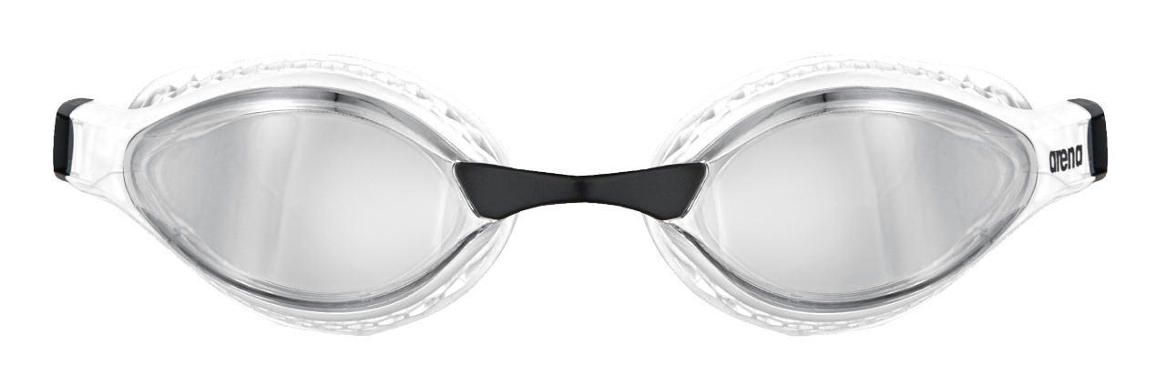 ARENA 003151 AIR-SPEED MIRROR 102 SILVER-WHITE_2 occhialini Air Speed Mirror di Arena modello, pensato per il nuoto competitivo, ha delle speciali guarnizioni con struttura a nido d'ape, che aderiscono perfettamente alla forma del tuo viso studiate per ridurre la pressione intorno agli occhi