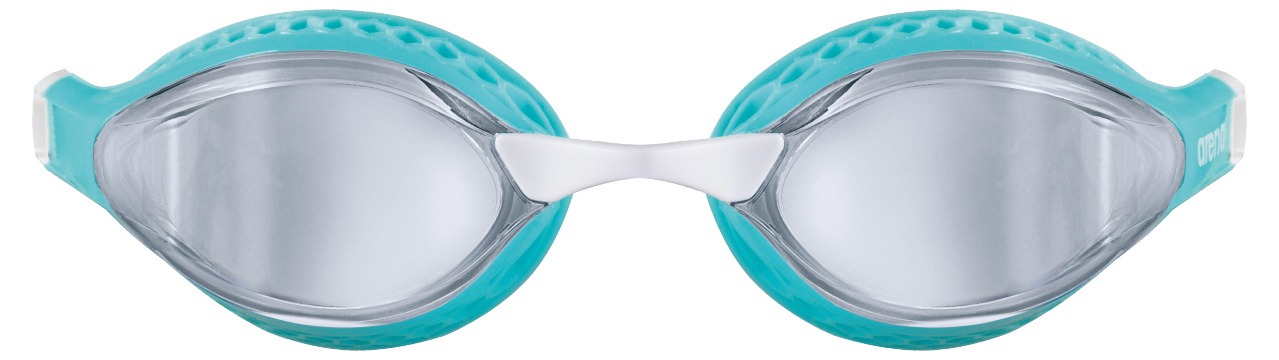 ARENA 003151 AIR-SPEED MIRROR 104 SILVER-TURQUOISE_2 occhialini Air Speed Mirror di Arena modello, pensato per il nuoto competitivo, ha delle speciali guarnizioni con struttura a nido d'ape, che aderiscono perfettamente alla forma del tuo viso studiate per ridurre la pressione intorno agli occhi