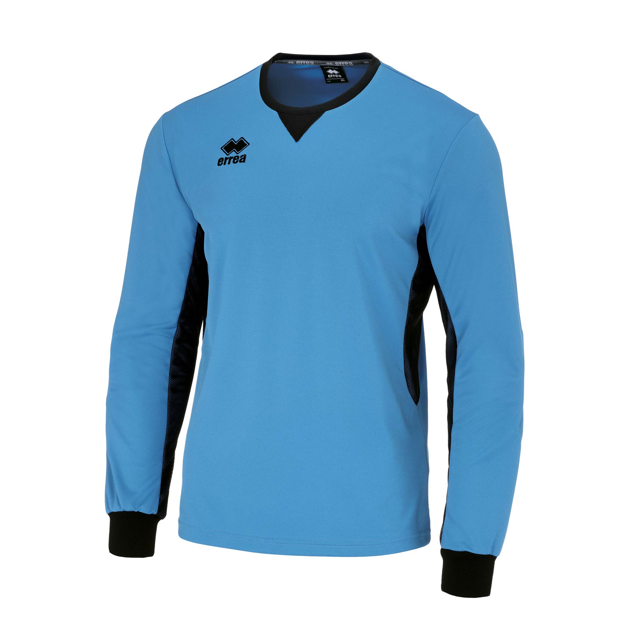 ERREA_ SIMON MAGLIA PORTIERE FM470L35710 Maglia portiere manica a giro con imbottitura e polsino smacchinato. Collo a giro con parasudore interno elastico. Inserto laterale con doppio tessuto Mesh + Mundial. Vestibilità normale.
