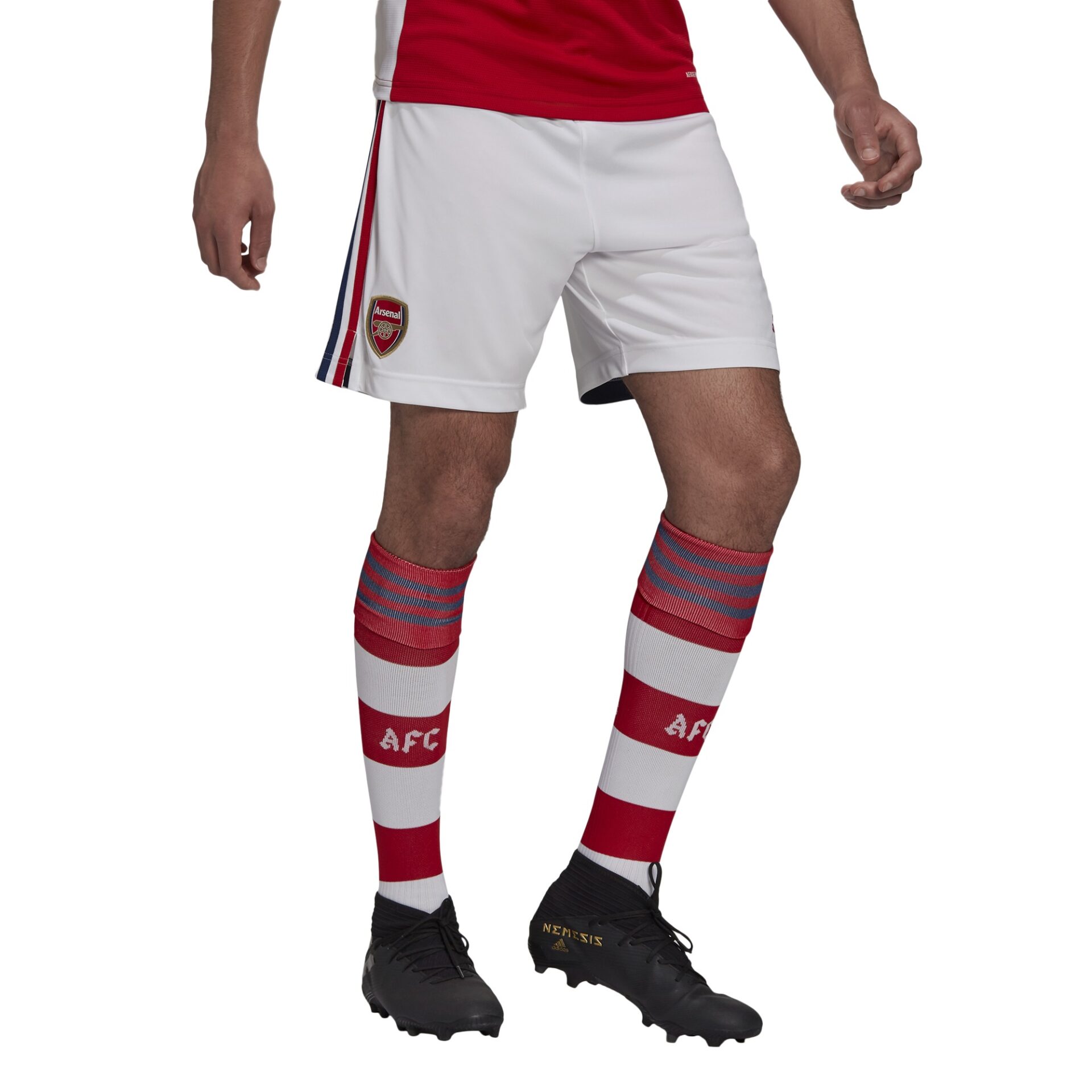 GS2454_APP_on-model_standard_white ShortS HOME Arsenal FC 21/22 INDOSSATO DAVANTI