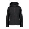 39A5006_U901_A Giacca donna in Softshell con cappuccio staccabile CMP davanti colore nero