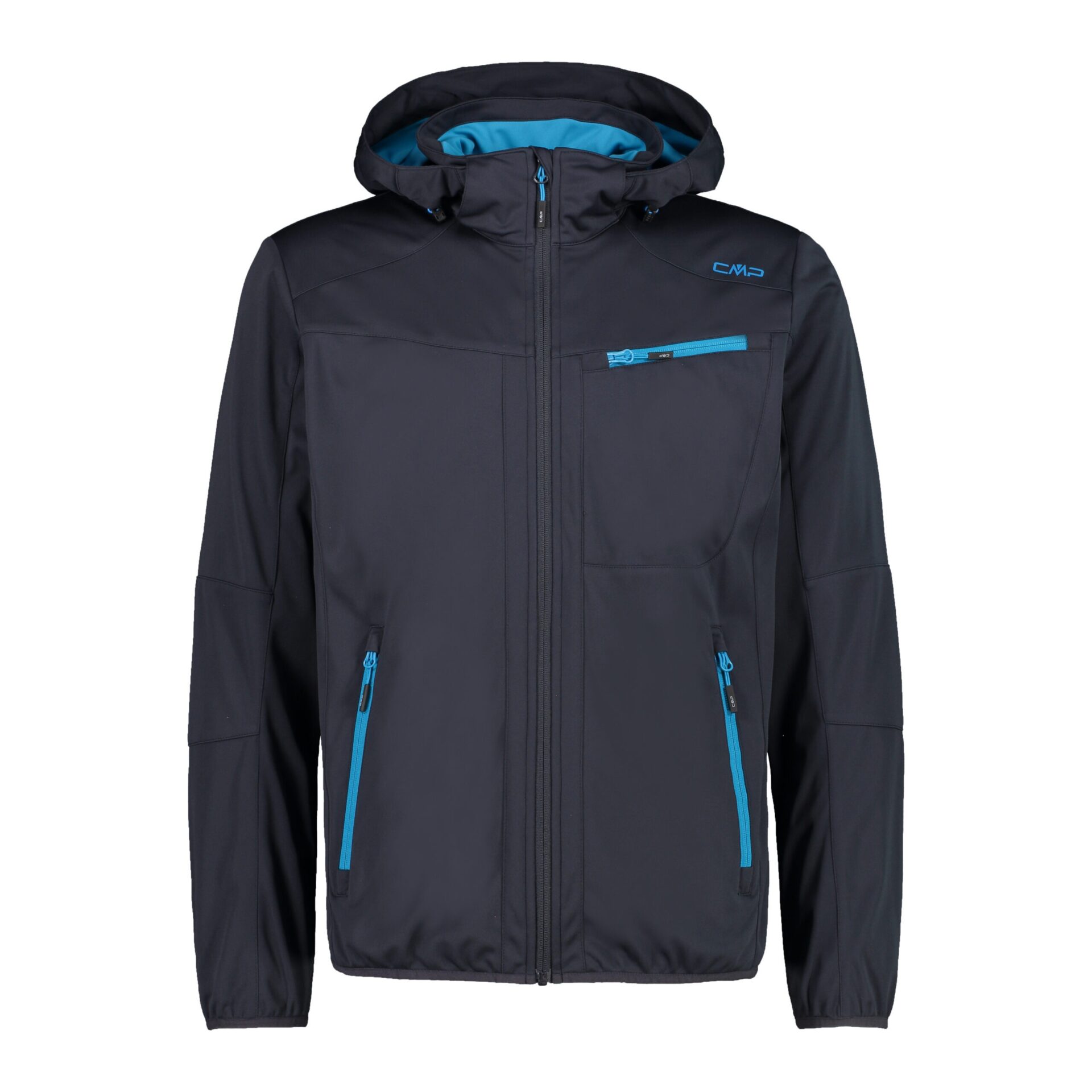 Giacca UOMO Softshell cappuccio staccabile CMP ANTRACITE DAVANTI